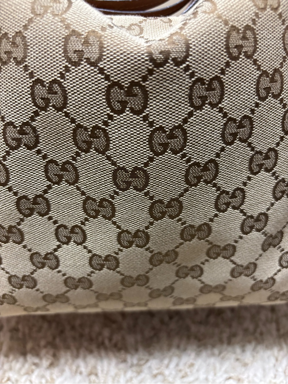 Gucci Beige and Brown GG Canvas Hobo Bag - Picture 12 of 16
